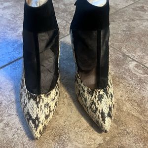 Bionda Castana Black Calf Suede w/Stone Elaphe Snakeskin Olga